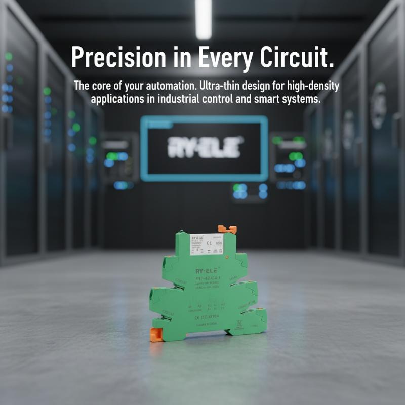 RY41F-1C Ultra-Thin Intermediate Relay - Slim Profile Electromagnetic Relay Module, Compatible With Hongfa RSL Base