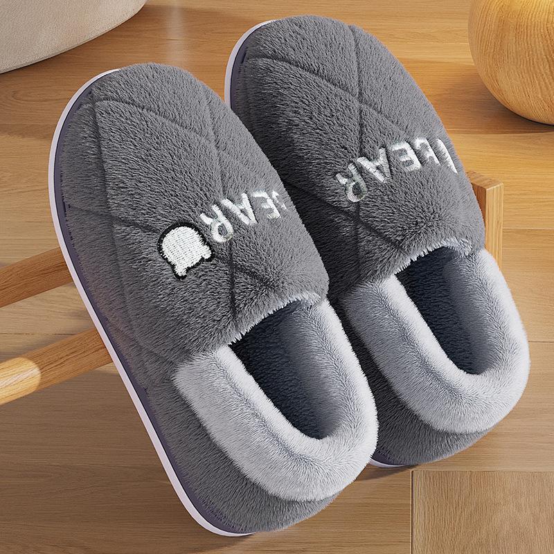 Cotton slippers winter bag and indoor home fleece warm cotton mop home non-slip large size slippers