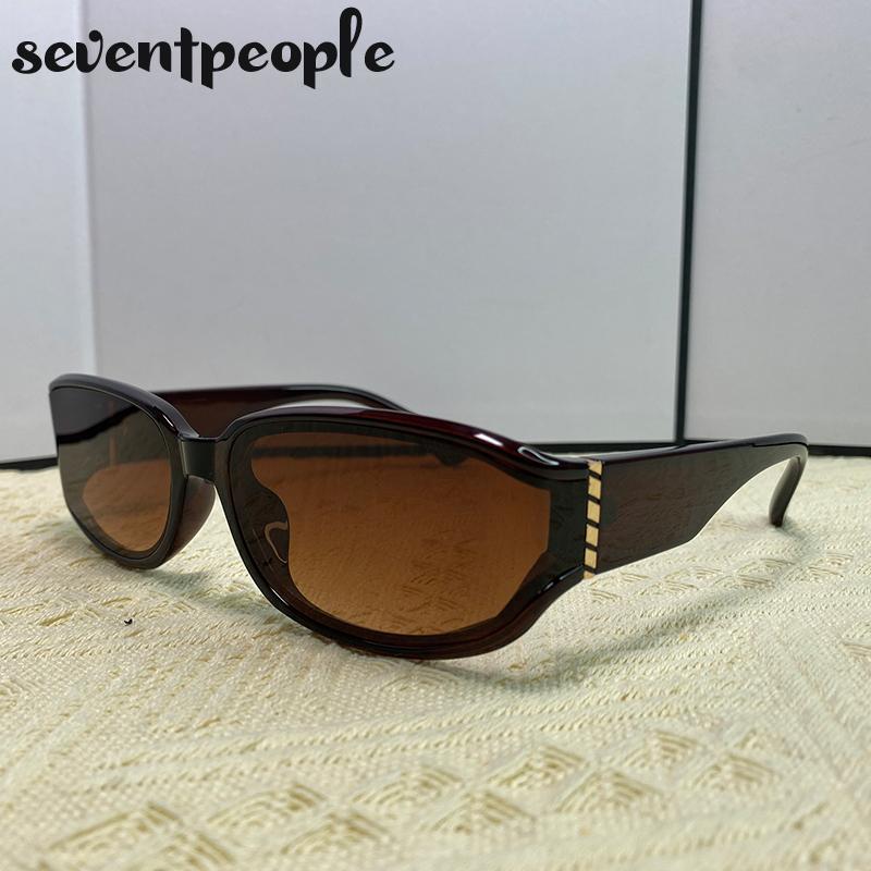 Curved Surface Rectangle Sunglasses Women  Luxury Brand Vintage Trendy Eyewear Shades For Ladies Stylish UV400 Protection