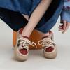 Johnature Mixed Colors Casual Lace-up Flats Genuine Leather Versatile Soft Soled Women's Shoes