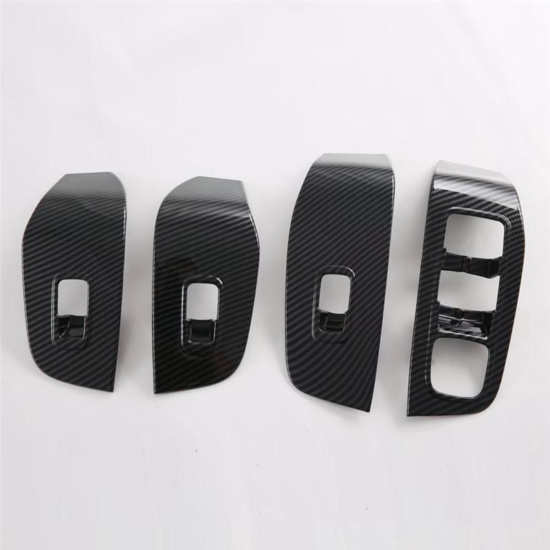 For MG HS 2020-2024 ABS Carbon Fiber Car Windows Lift Switch Panel Cover Trim Interior Accessories
