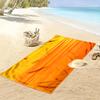 Orange Gradient Stripes with Red Stars Beach Towel Quick-drying for Travel Outdoor Sports Jogging Beach and Swimming