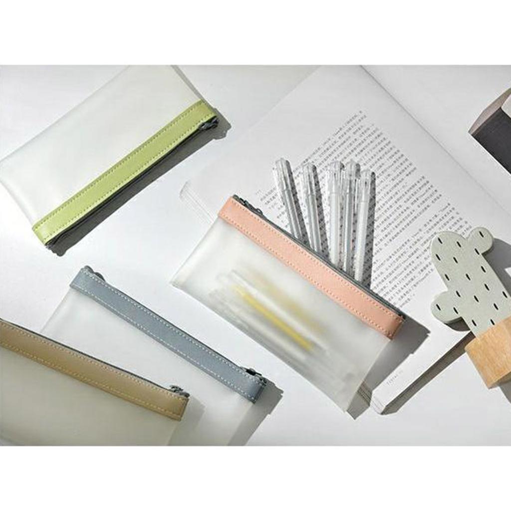 Pencil Case Pen Case Zipper Pouch Clear Stationery Bag Pencil Holder Pencil Bag for Ballpoint Pens Markers Erasers
