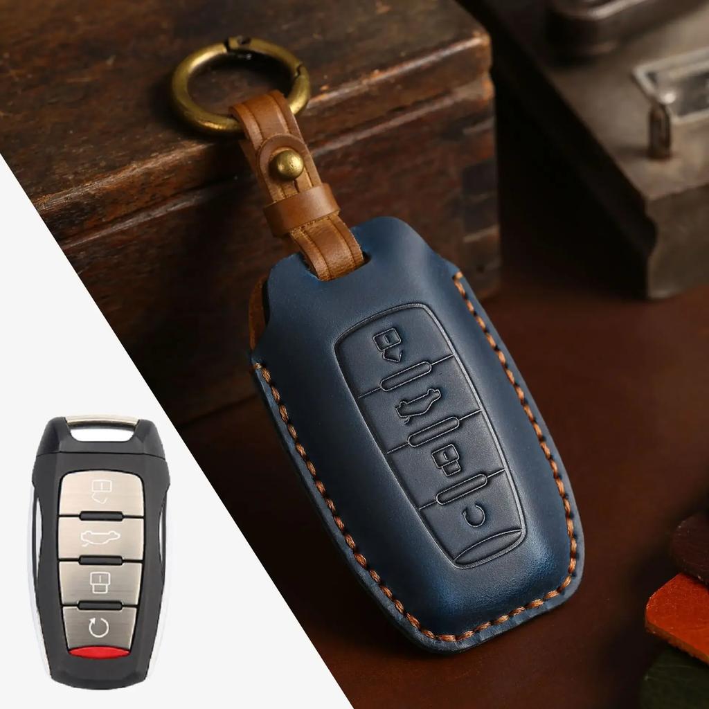 Car Key Case Keychain Accessories for Great Wall Haval/Hover H6 H7 H8 H4 H9 F5 F7 H2S Remote Leather Cover Protector Shell Set