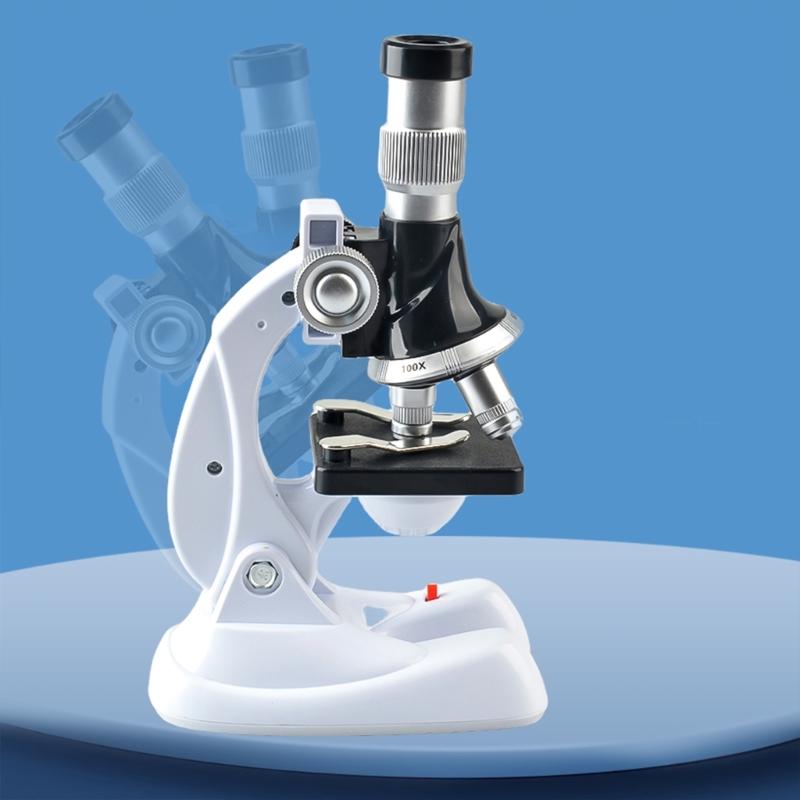 100/600/1200X LED Labormikroskop Heimschule Wissenschaftliches Lernspielzeug Geschenk Verfeinert für Kinder Kind Biologisches Mikroskop
