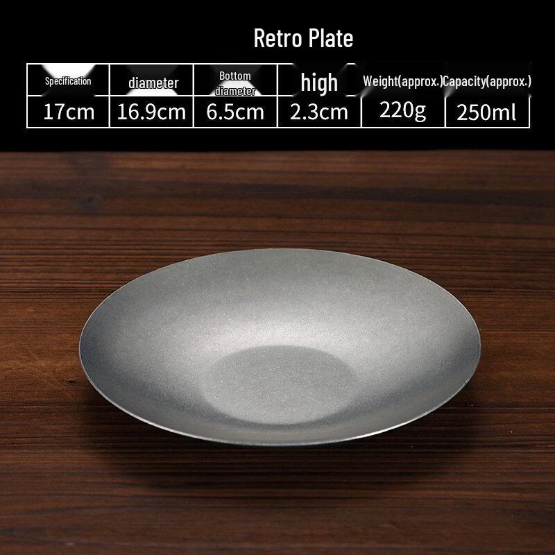 Wutuo Retro Stainless Steel Snack Plate