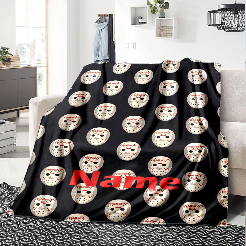 Individuell bedruckte Halloween-Horror-Themen-Decke - Perfekt für Sofa, Bett, Reisen & Outdoor | Maschinenwaschbar, Gemütlich & Langlebig.