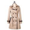 Fashion Women Winter Autume Buttons Back Bow Bandgae Windbreaker Jacket Coat Top
