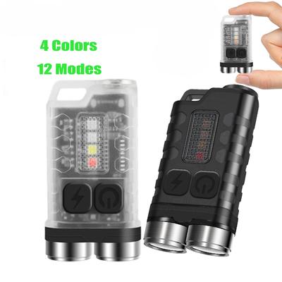 BORUiT V3 Mini LED EDC Flashlight Keychain Powerful Torch Type-C Rechargeable Lamp Waterproof Tiki Camping Lantern With UV Light