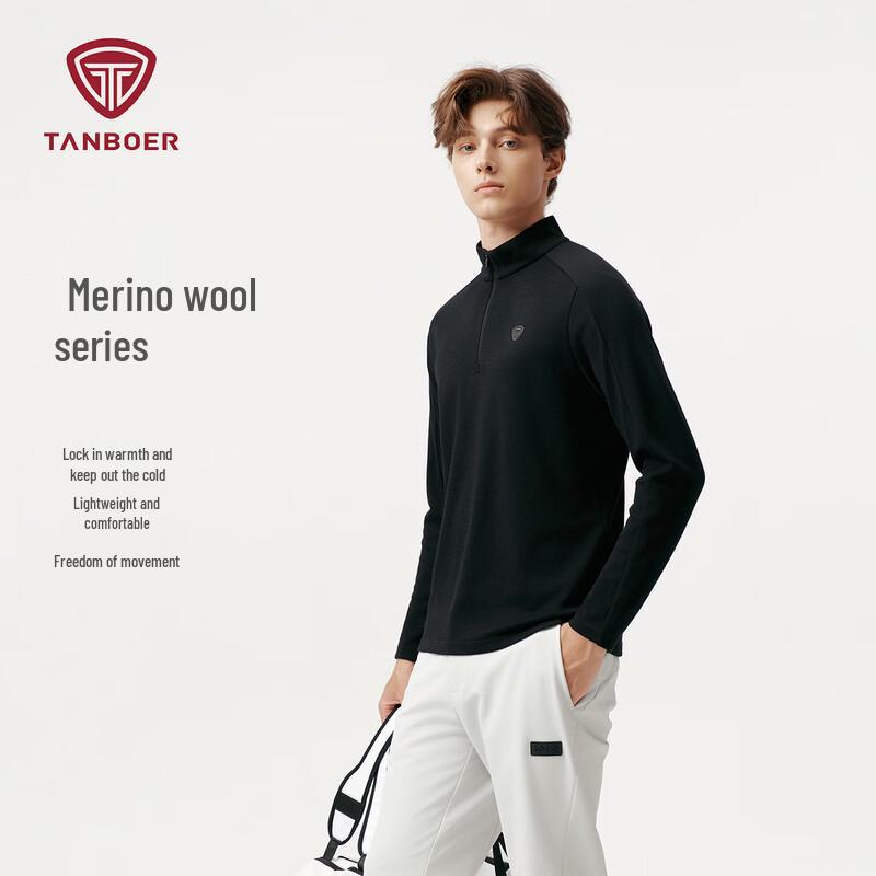 

Tanbuer Men s Outdoor Wool Blend Half-High Collar Sweatshirt 5532661A XL