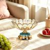 Elegante Kristallglas-Obstschale auf hohem Fuß