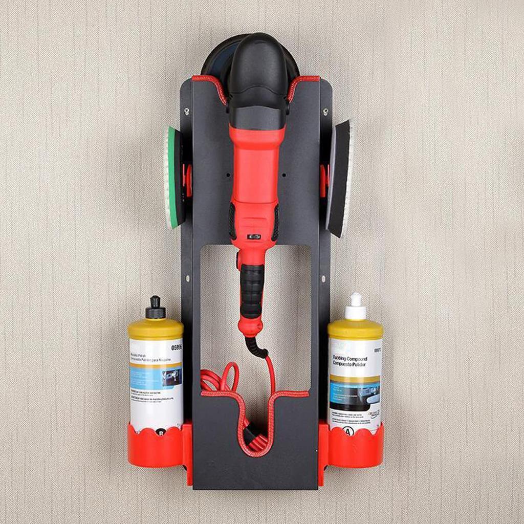 Polishing Buffer Holder Wall Mount Car Buffer Rotary Polisher Detailing Organizer Storage Rack for Auto Shop Accessories