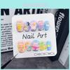 Cute Handmade Teddy Bear Nail Stickers Short Style Cartoon Candy Design