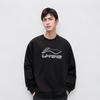 Li Ning Casual Sports Fleece Loose Crew Neck Logo Sweatshirt Men Sweatshirt Black AWDUH43-1