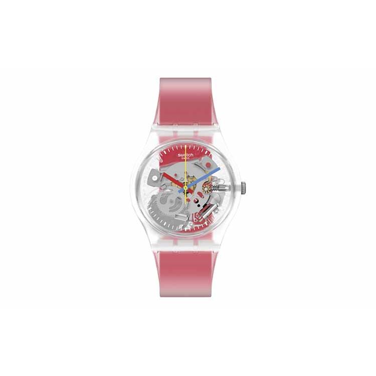 Swatch Original Series Clear Skeleton Quartz Watch Unisex Watches Transparent Black GE292 Transparent