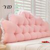 Back Support for Sofa Headboard Cushion with Ruffle Trim, Dorm Pillow, Crown Shape, Bed Large Backrest Wedge Pillow College Bedroom Decor, Reading