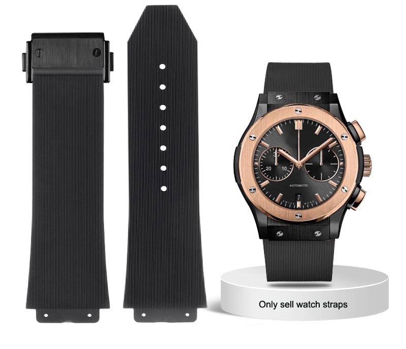 Cinturino per Orologio HUBLOT BIG BANG Serie Classica 25-19mm Gomma Nero Blu Cinturino Impermeabile Silicone Accessori Orologio