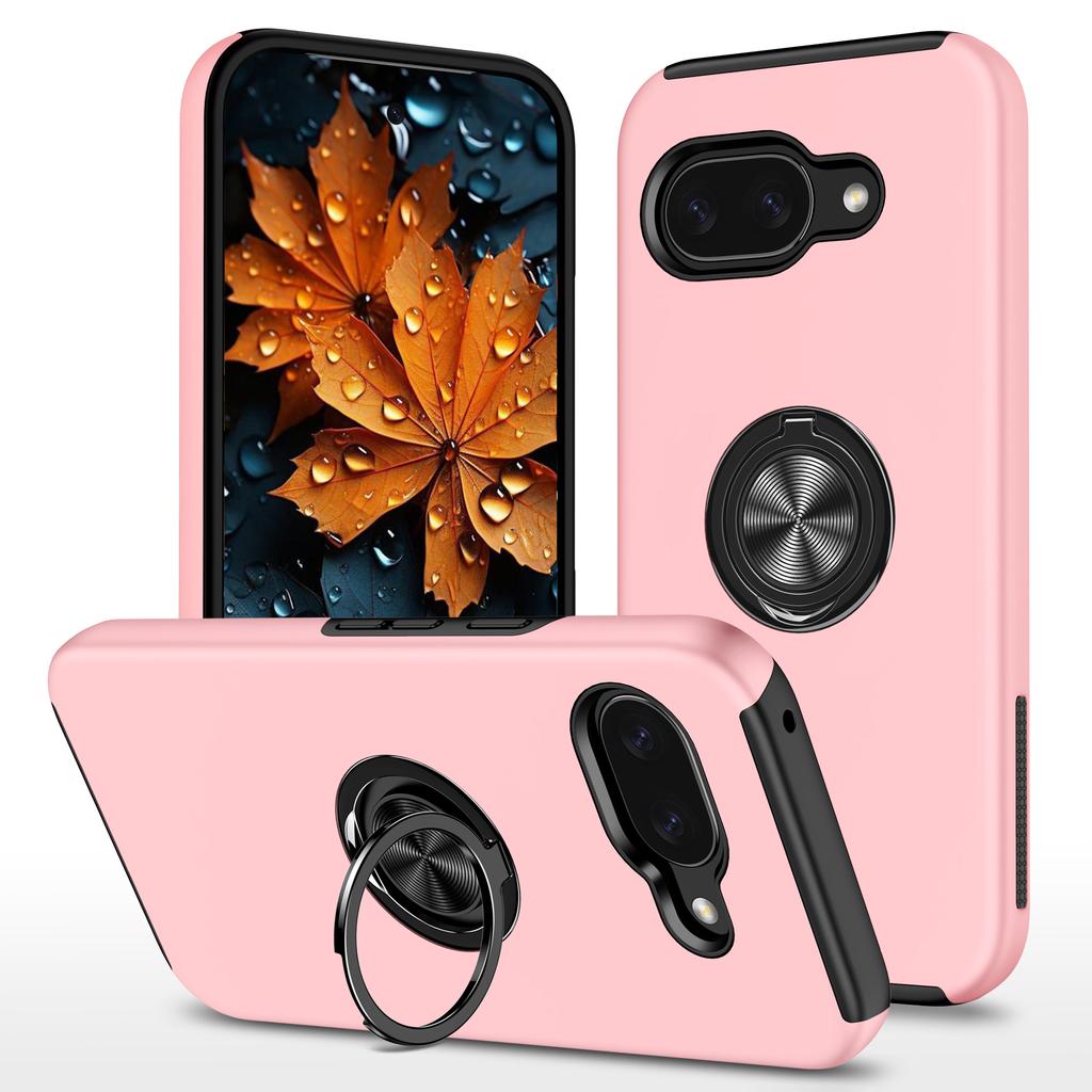 For Google Pixel 9a Case PC + TPU Phone Cover with Rotatable Ring Holder