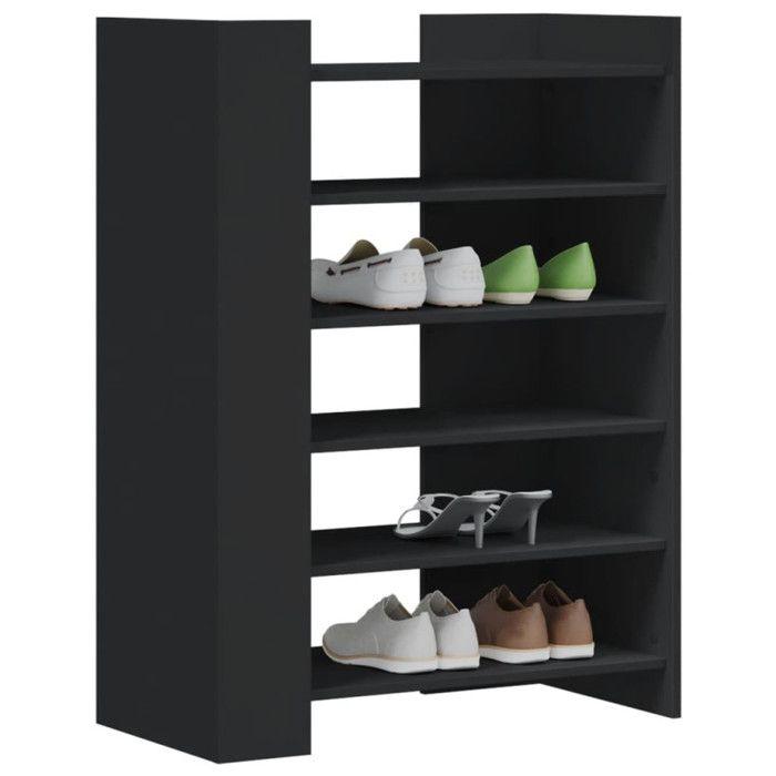 VidaXL Shoe Cabinet Black 74.5x37.5x100 Cm Engineered Wood, Shoe Storage, Storage Cabinet of 848431