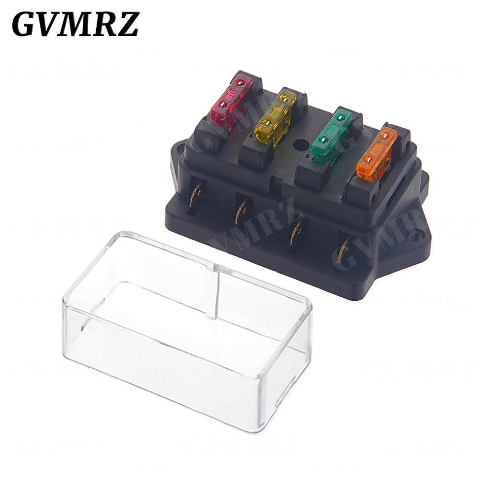 

4/6/8/12 Way Car Fuse Box Car Fuse Holder Car Truck Auto Blade Fuse Box with 4/6/8/12 Fuses for 12V 24V ATO Standard Circuit