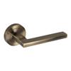 DH98 Door Handle, Classico, Basic Line, Round Plate, Antique Gold