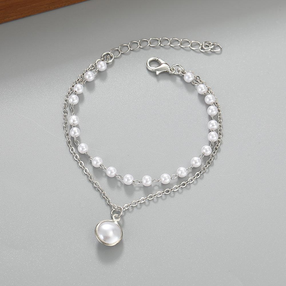 European and American Double-layer Pearl Bracelet Fashionable Retro Style Personality Design Cold Wind Pearl Jewelry
