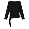 SanCai Women's Off-Shoulder Ribbon Long Sleeve Top