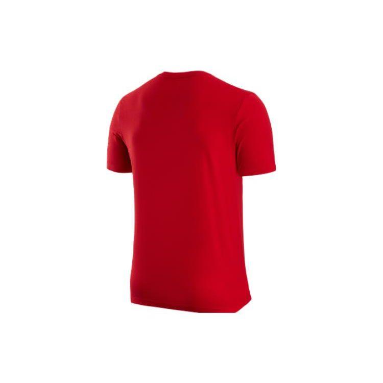 Nike Solid Color Bull Print Crew Neck T-Shirt Men Tops Red DR6556-657