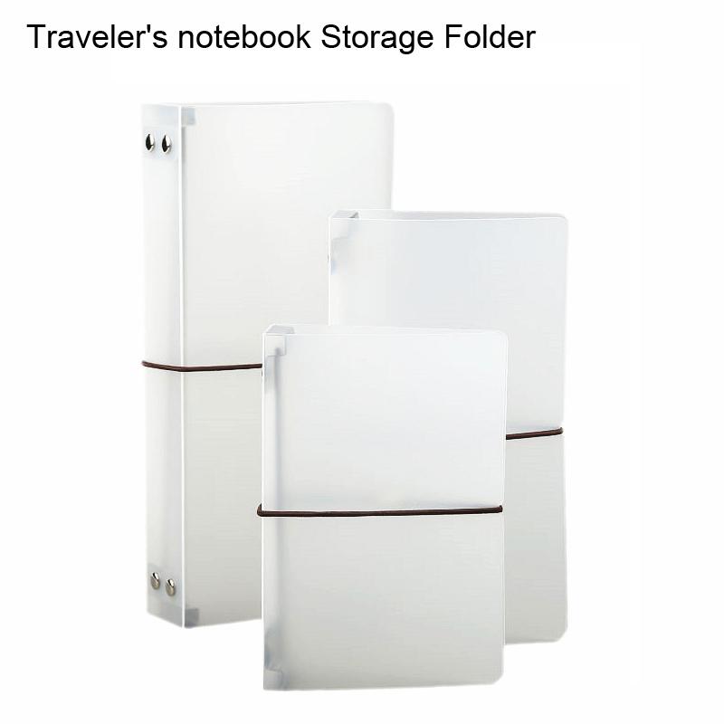 Fromthenon Transparent Traveler's Notebook Shell for Midori Planner Standard Filler Paper Storage Folder Cover School Stationery