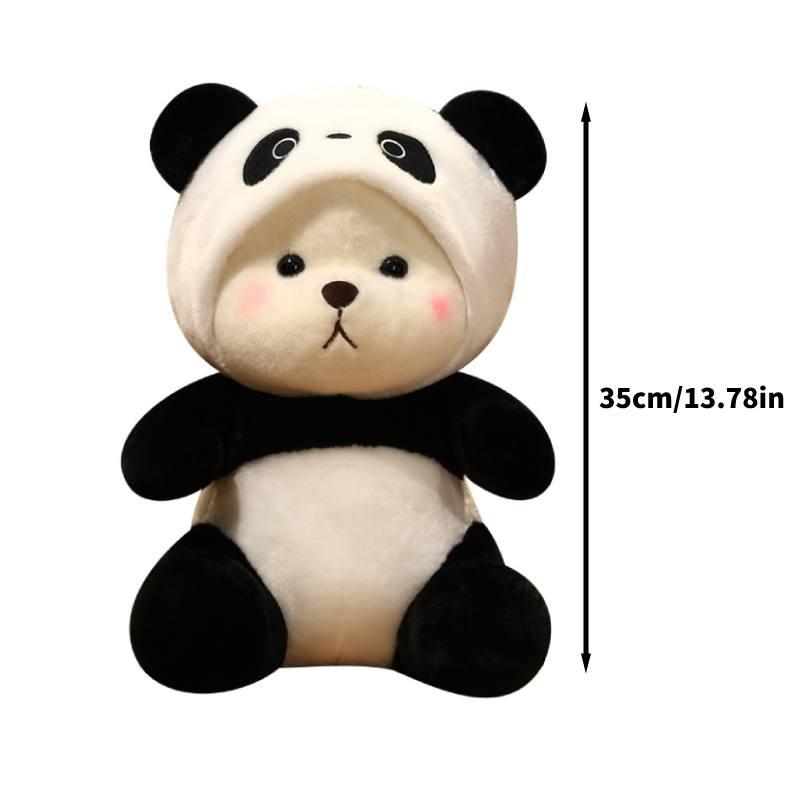 Süßer Bär verwandelt sich in Panda Plüschtier Spielzeug für Jungen und Mädchen Geburtstagsgeschenk Schlafkuschler