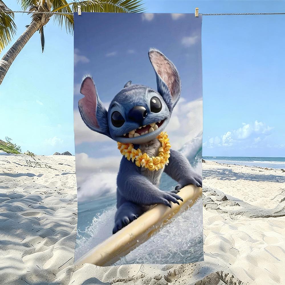 American Cartoon Figure Print Thick Microfiber Beach Towel Quick Dry Bath Blanket For Kids