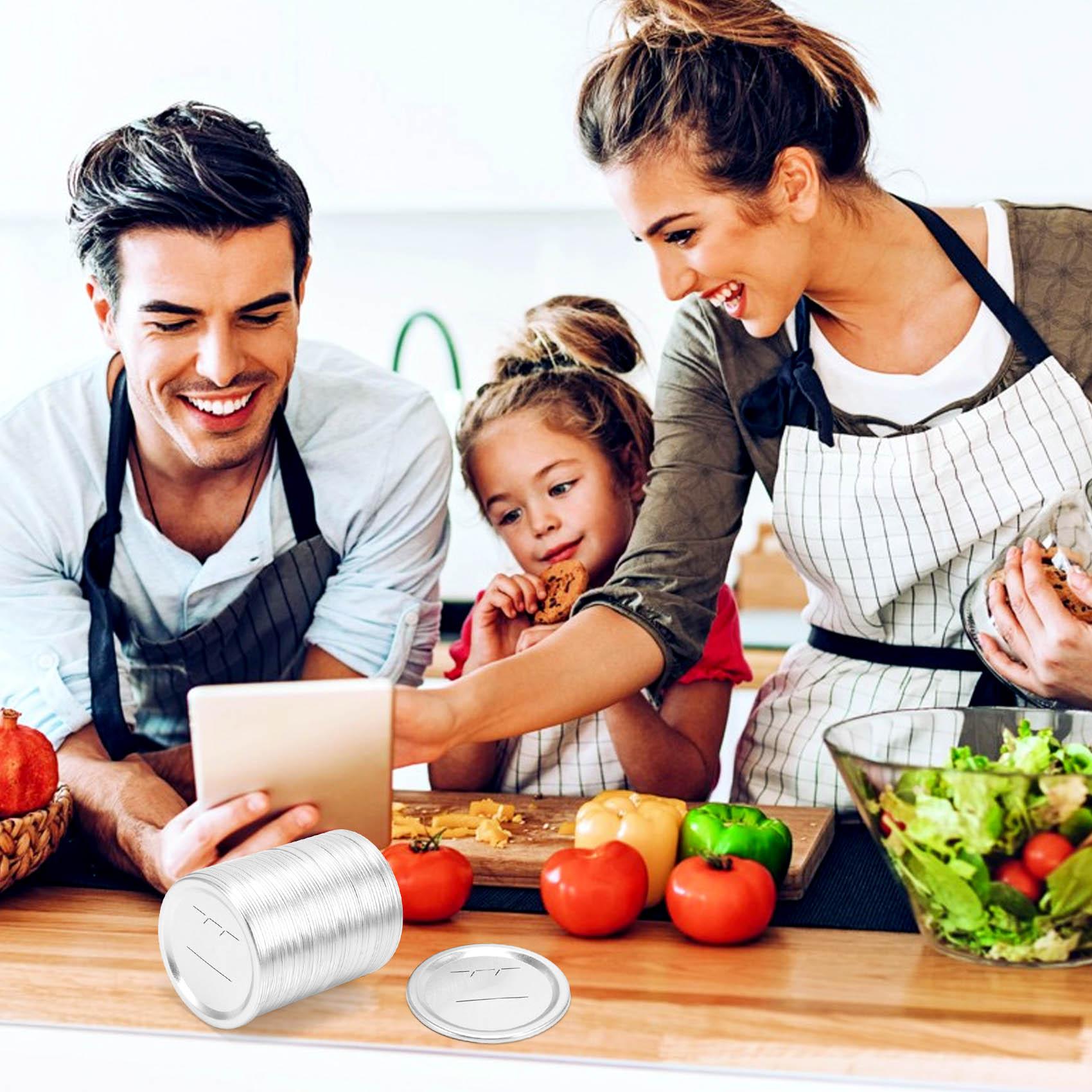 

ABWR-100Pcs 70Mm Regular Mouth Canning Lids For Ball,Jars Split -Type Metal Jar Lids For Canning,For Regular Mouth Jars срібний