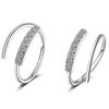 Simple Female Earrings  Sterling Silver Earrings Sparkling Single Wave Row Zircon Earrings for Women Oorbellen Pendientes