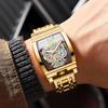 Men's Waterproof Luminous Tourbillon Leather Watch with Fashionable Motorcycle Gear Design