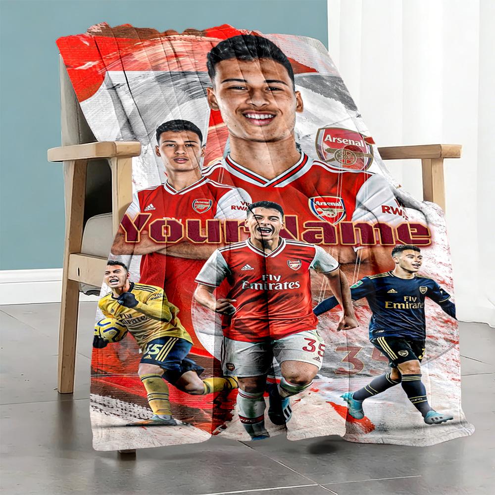 Arsenal Personalized Text Blanket Multi-purpose Customizable Blanket Soft Warm Cozy for Couch Office Chair Picnics Office for All Occasions