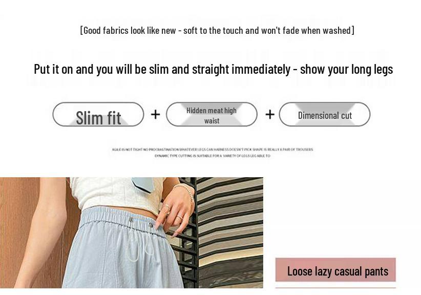 2026 Summer Versatile Balloon Wide-Leg Pants for Pregnant Women - Loose, Slimming, Casual Nine-Point Fit