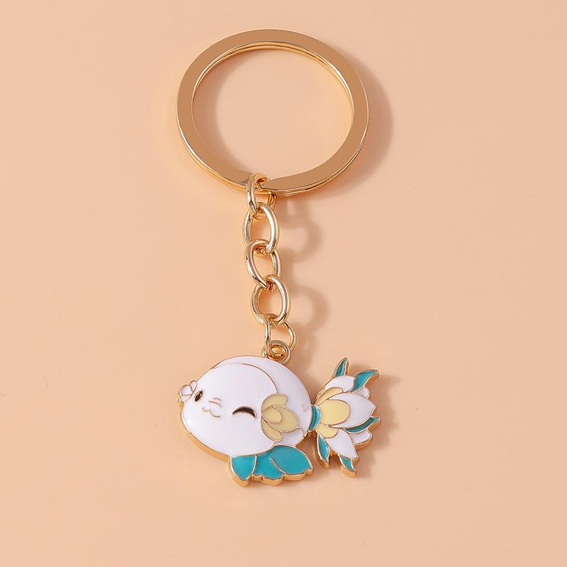 Cute Enamel Cartoon Animal Bear Keychain Panda Duck Key Ring Pendant for Car Key Holder Handbag Decor DIY Jewelry Gift