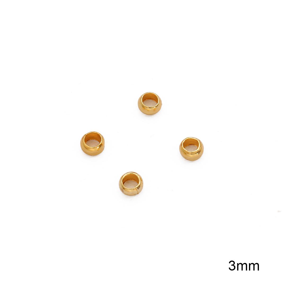 

100шт медные шариковые бусины для самостоятельного изготовления ювелирных изделий 3mm золотой