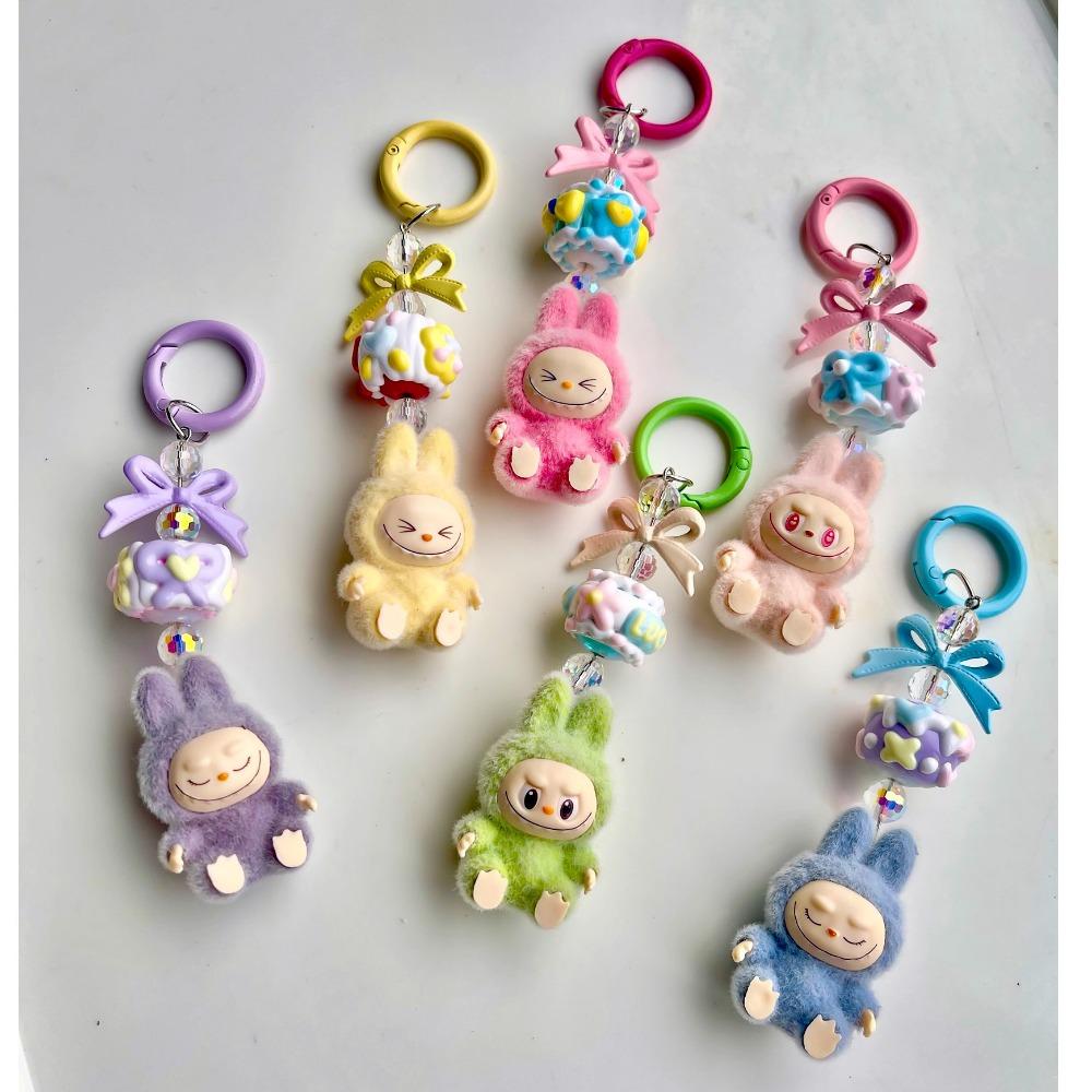 Flocking Mini Keychain Vinyl LABU Cute Grain Baby-free Bag Mobile Phone Pendant Cute Keychain