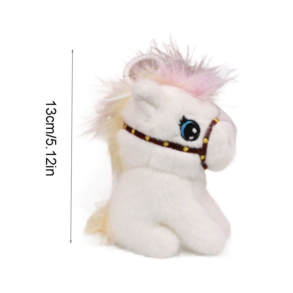 Cartoon Stuffed Animal Keyring Solid Color Zodiac Pony Figurine Year of Horse