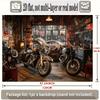 2D Vintage Motorrad Werkstatt Kulisse Banner - Biker Party Foto Hintergrund