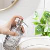 Vertical Stripe Colored Glass Hand Sanitizer Bottle, Transparent & 400 Ml, Press-Type Dispenser, High-Grade Design