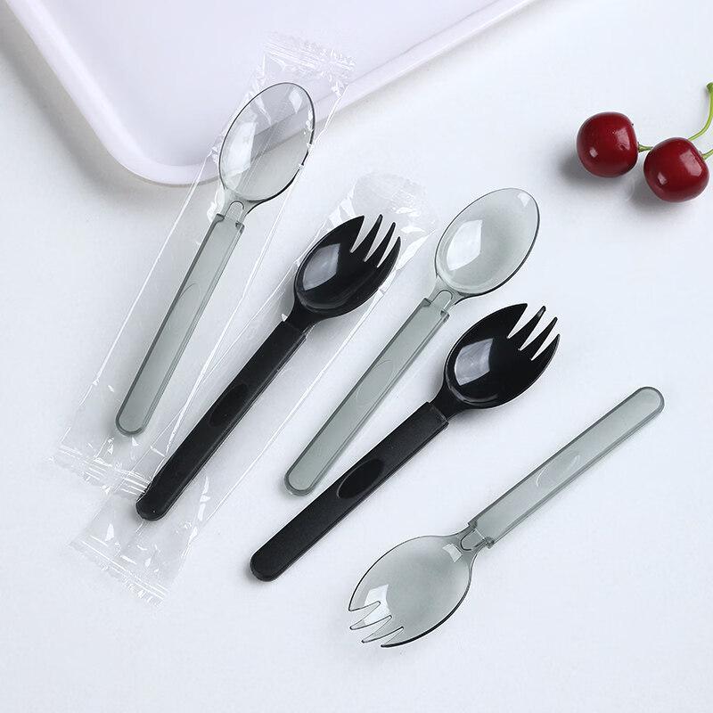 ZISIZ Individually Wrapped Disposable Plastic Spoons