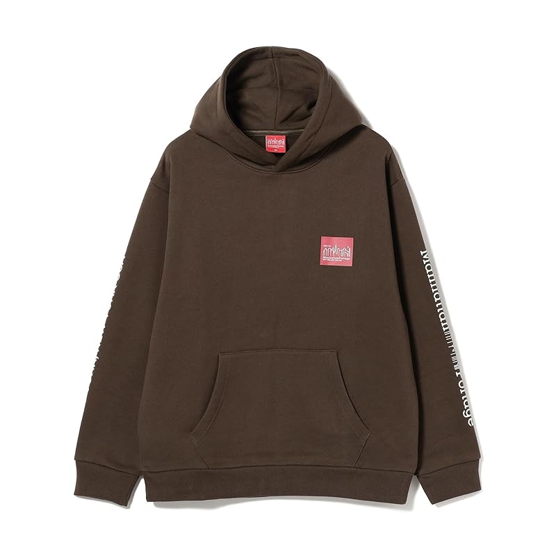 

[Beaming life store by BEAMS] sweatshirt Manhattan Portage peach skin sleeve print sweatshirt hoodie men s BROWN M_92130014647