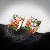 New Ladies Classic 925 Silver Earrings Flower Earrings Colorful Handmade Enamel Jewelry Elegant Party Accessories