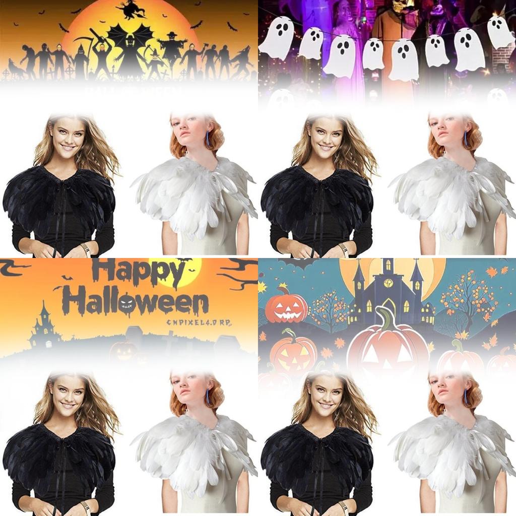 Luxuriöser, langer champagnerfarbener Federschal für Damen, perfekt für Halloween-Kostüme