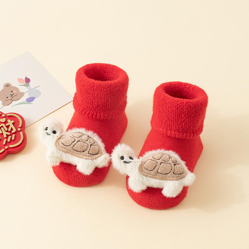 

Cartoon Turtle Rabbit Baby Socks New Year Infant Floor Stocking Cute Winter Socks for Newborn E-S Size