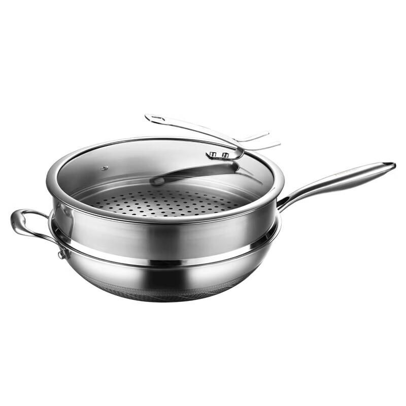 Hanle 316 Stainless Steel Flat-Bottom Wok