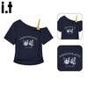 CHOCOOLATEit Off-Shoulder Fake Two-Piece T-Shirt