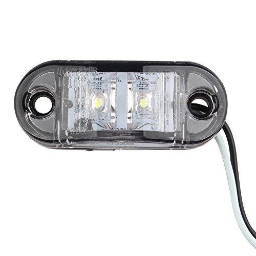 4pcs 12V/24V Piranha Car Truck Trailer LED Side Marker Lights Turn Signal Lamp Truck Bulbs White for Nighttime Parking